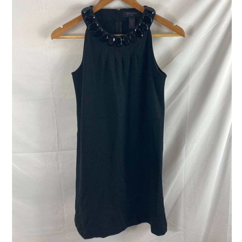 Context Petite beaded Neck Sleeveless Sheath Dress Small P
